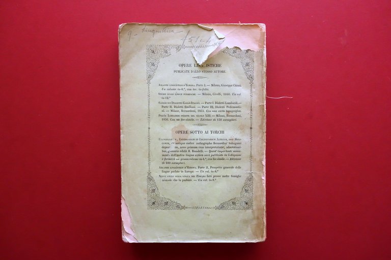 Studi Linguistici di B. Biondelli Tip. Bernardoni Milano 1856 Linguistica … | Immagine Gallery 2