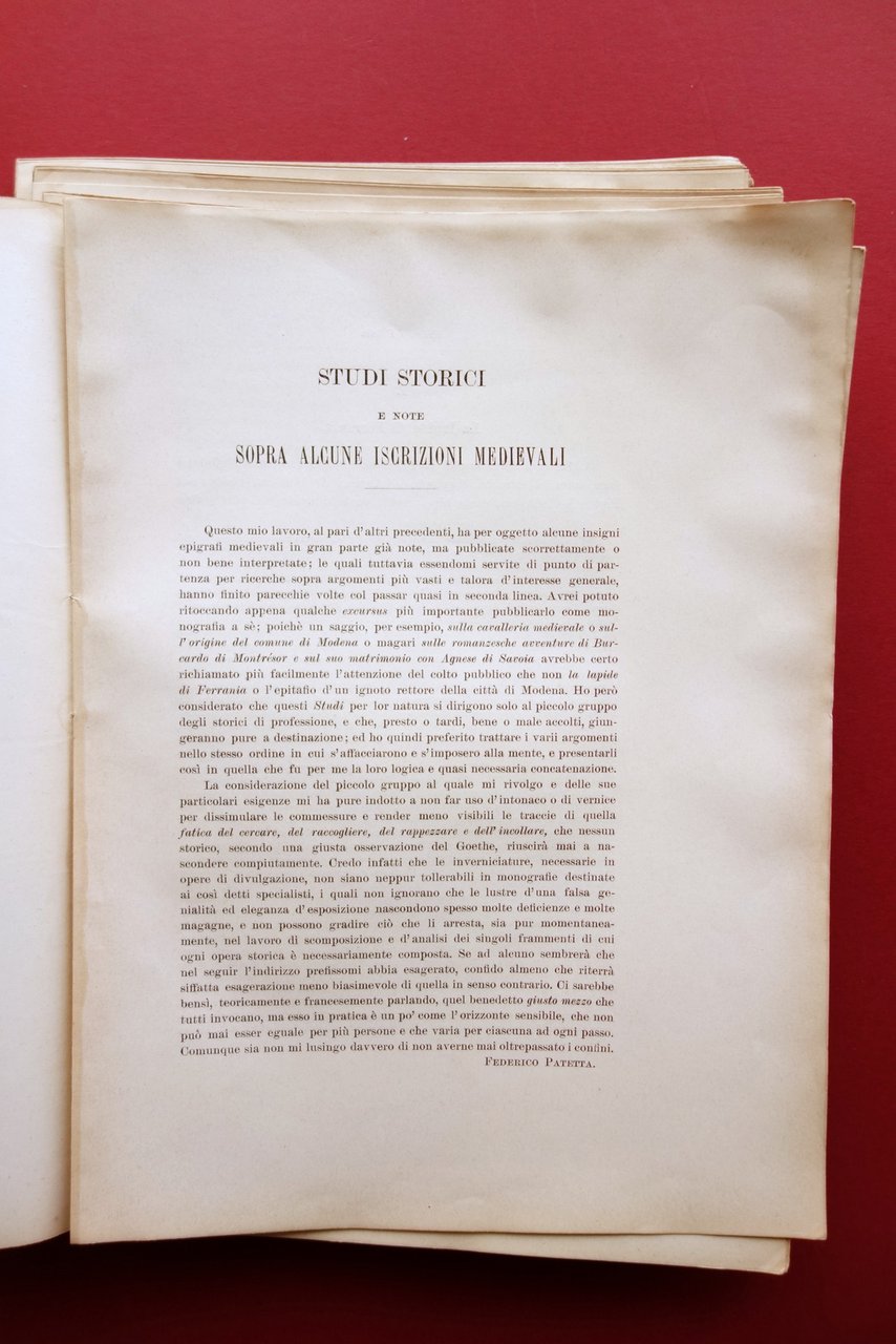 Studi Storici Note Sopra Alcune Iscrizioni Medievali Patetta 1908 Completo