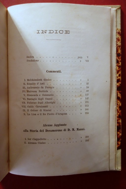 Studi sul Decamerone Licurgo Cappelletti Battei Parma 1880