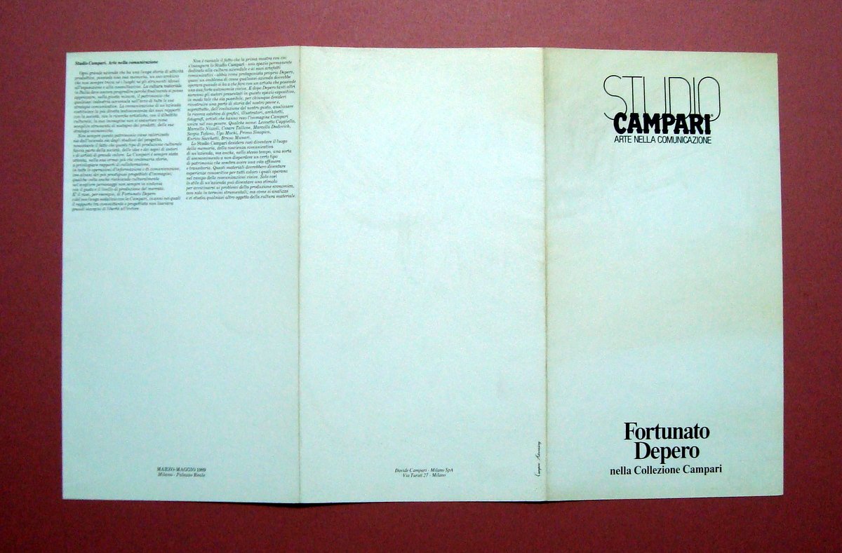 Studio Campari Fortunato Depero nella collezione 1989 Palazzo Reale Milano
