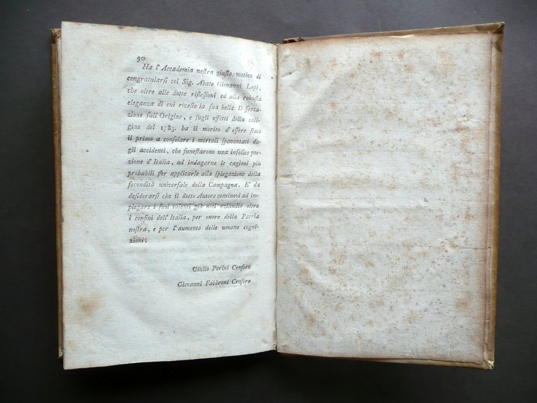 Sulla Caligine del Corrente Anno 1783 Giovanni Lapi Mugellano Benucci … | Immagine Gallery 5