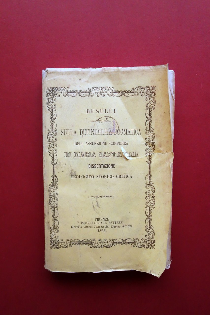 Sulla Definibilit‡ Dogmatica dell'Assunzione di Maria Buselli Bettazzi 1863 | Immagine principale