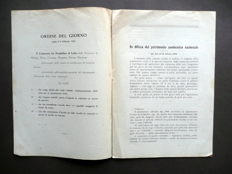 Sulla Difesa del Patrimonio Zootecnico Nazionale Milano 1918 Razionamento Carne | Immagine Gallery 2