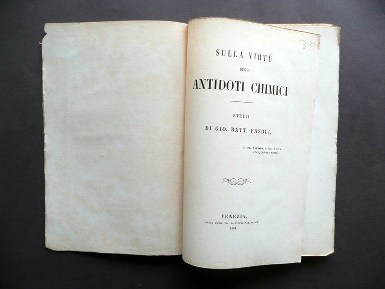 Sulla Virt˘ degli Antidoti Chimici Giovanni Battista Fasoli Naratovich 1861 … | Immagine Gallery 2