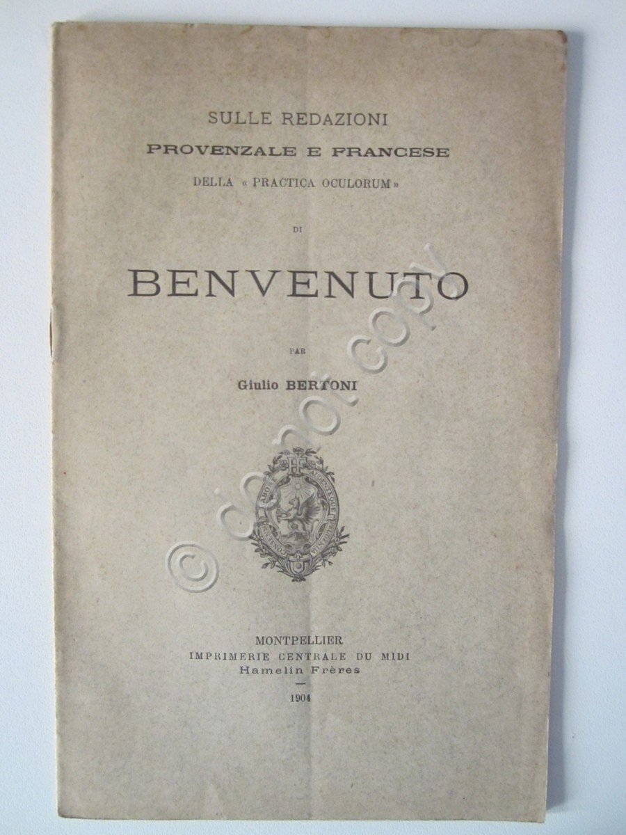 Sulle Redazioni Provenzale e Francese di Benvenuto Giulio Bertoni 1904 … | Immagine principale