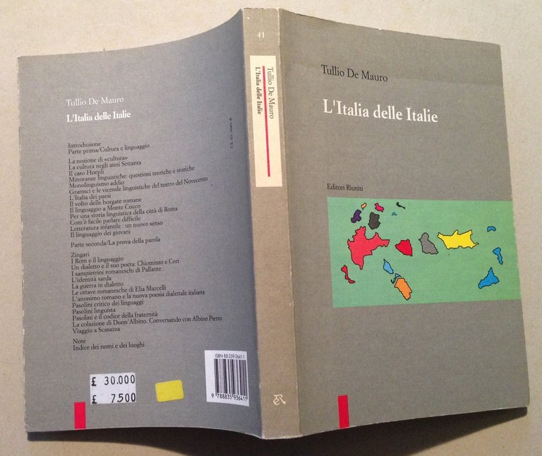 T. De Mauro L'Italia delle Italie Editori Riuniti Roma 1987