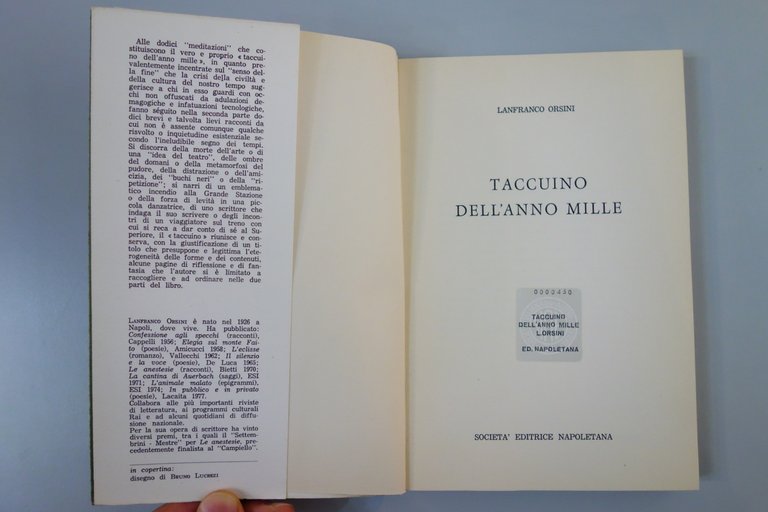 TACCUINO DELL'ANNO MILLE ORSINI SOCIETA' EDITRICE NAPOLETANA 1977