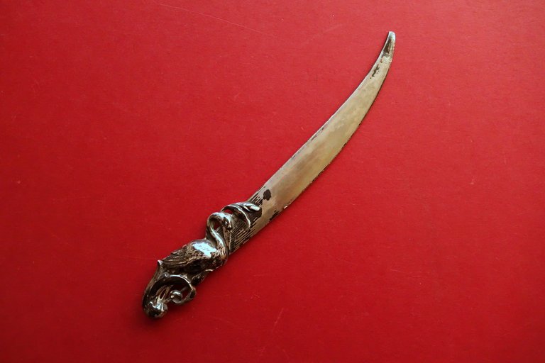 Tagliacarte Art Nouveau in Foglia d'Argento Motivi Floreali Primi del … | Immagine Gallery 1