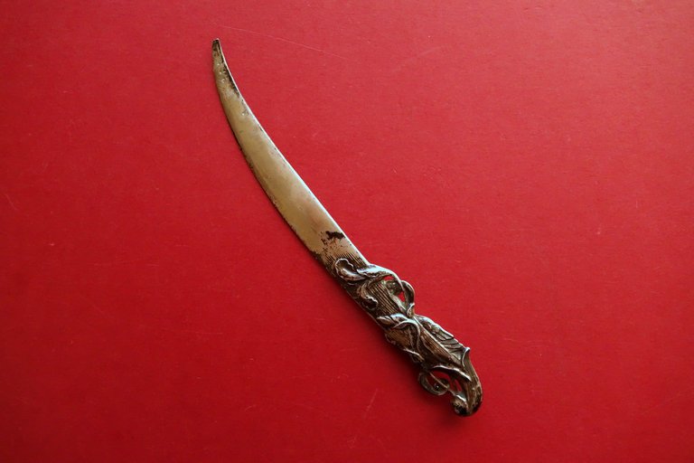 Tagliacarte Art Nouveau in Foglia d'Argento Motivi Floreali Primi del … | Immagine Gallery 2