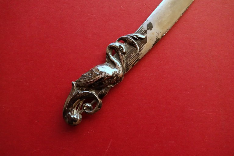 Tagliacarte Art Nouveau in Foglia d'Argento Motivi Floreali Primi del … | Immagine Gallery 4