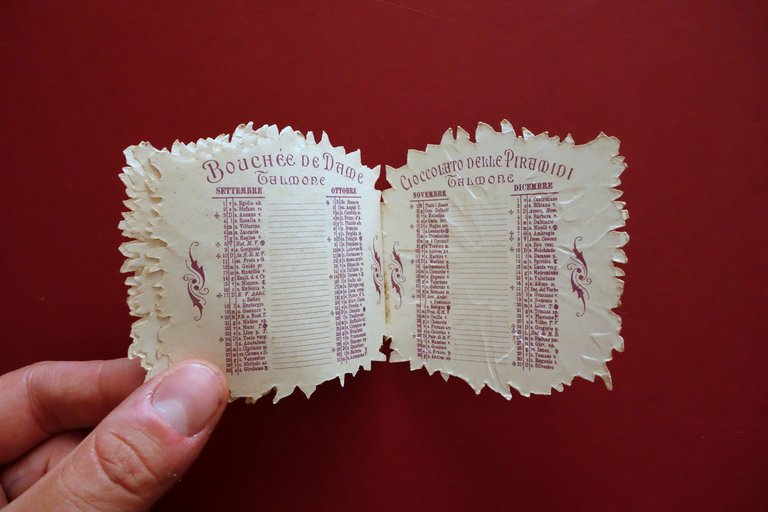 Talmone Torino Calendarietto Pubblicitario 1911 Completo Bella Grafica a Colori