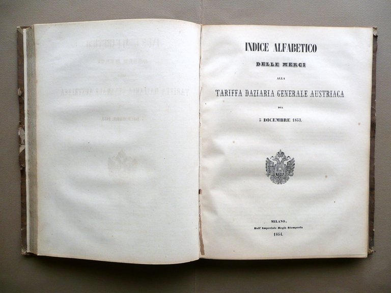 Tariffa Daziaria Generale Lega Austro Estense Parmigiana Regia Stamperia 1853-54 | Immagine Gallery 5