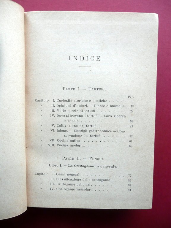 Tartufi e Funghi Natura Storia Coltura Folco Bruni Hoepli Milano …