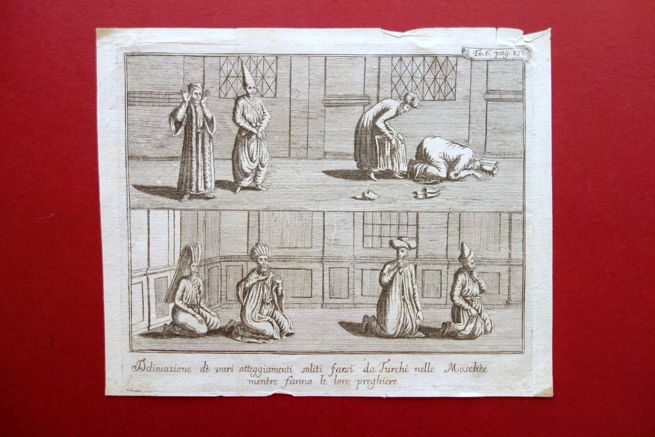 Tavola Incisa Atteggiamenti Soliti Farsi da Turchi nelle Moschee Preghiere …