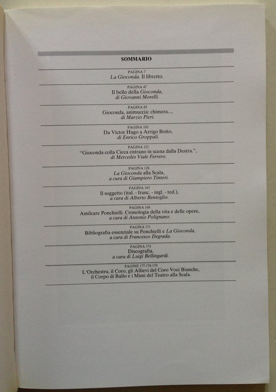 Teatro alla Scala La Gioconda Melodramma in Quattro Atti Milano …