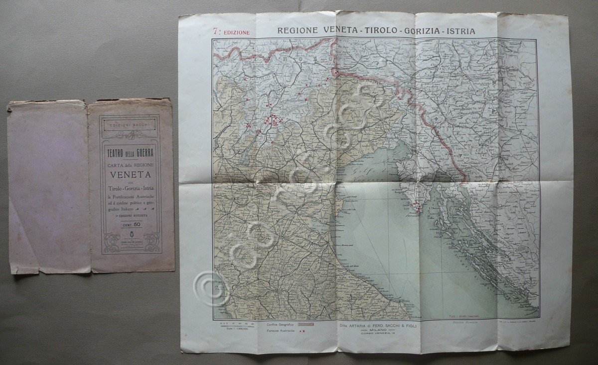 Teatro della Guerra Carta della Regione Veneta Tirolo Gorizia Austria …