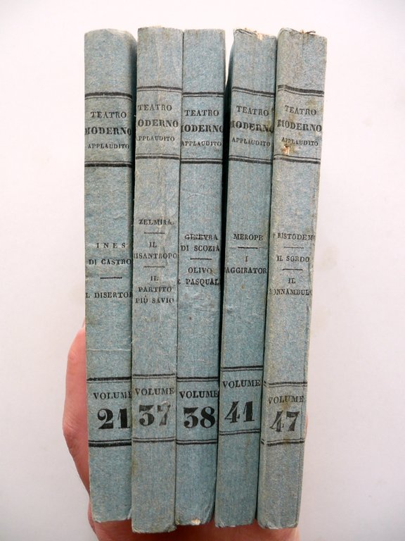 Teatro Moderno Applaudito Gattei Venezia 1834-38 5 Tomi Completi Commedie …
