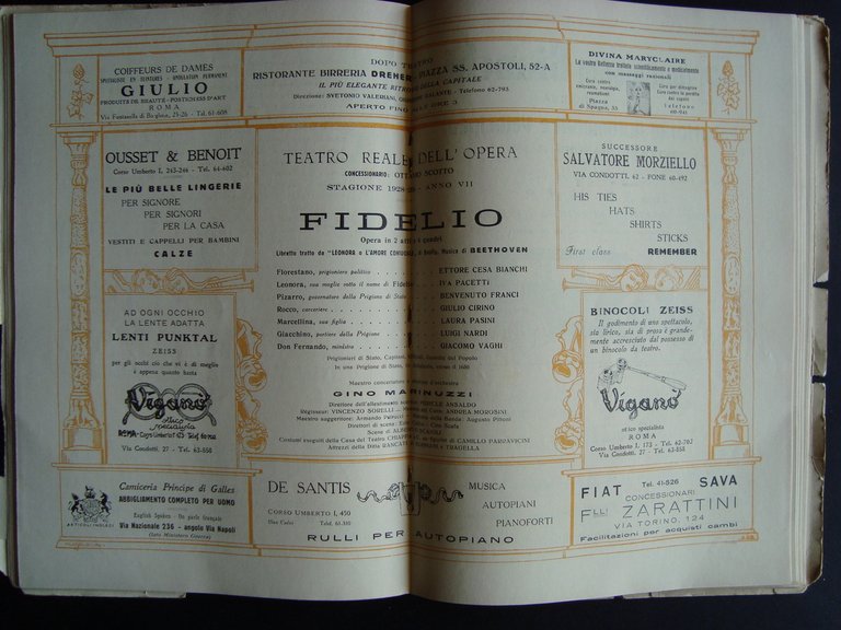 TEATRO REALE DELL'OPERA STAGIONE LIRICA 1928 29 RESPIGHI BELLINI WAGNER …