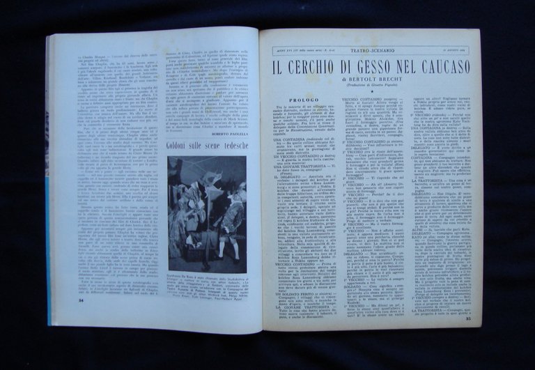 Teatro Scenario 1957 spettacoli XIII Mostra Internazionale Cinema Venezia Brecht