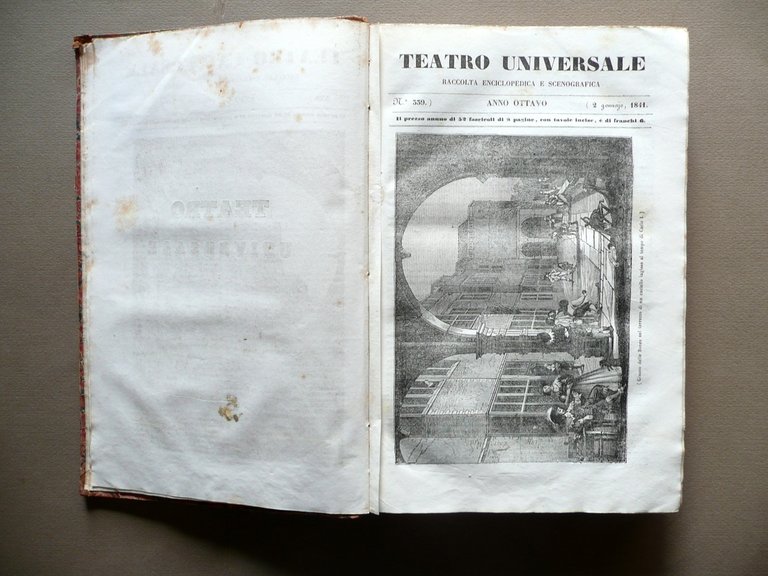 Teatro Universale Tomo VIII Anno Ottavo 1841 Fodratti 52 Numeri …