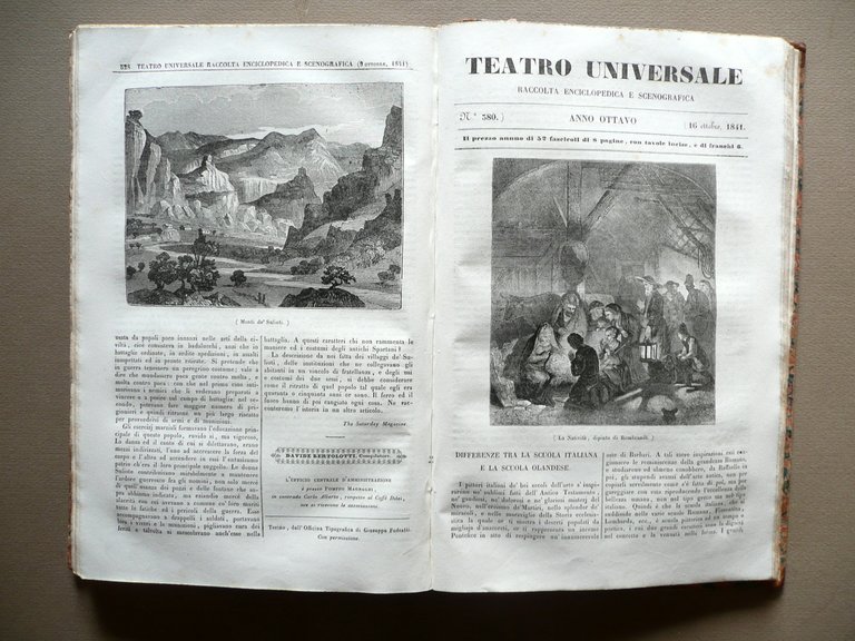 Teatro Universale Tomo VIII Anno Ottavo 1841 Fodratti 52 Numeri …