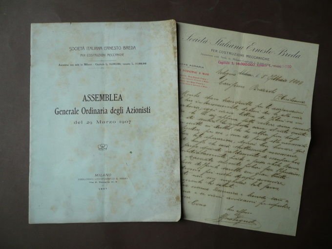 Tecnica Ingegneria Breda Meccanica Ferrovie Sesto S. Giovanni Treni 1907