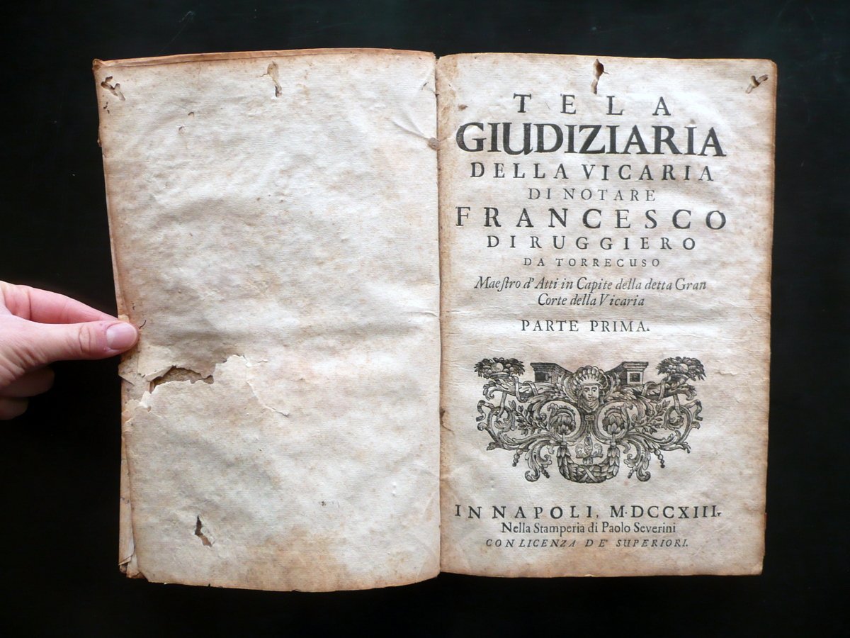 Tela Giudiziaria della Vicaria di Ruggiero Torrecuso Parte Prima Severini … | Immagine principale