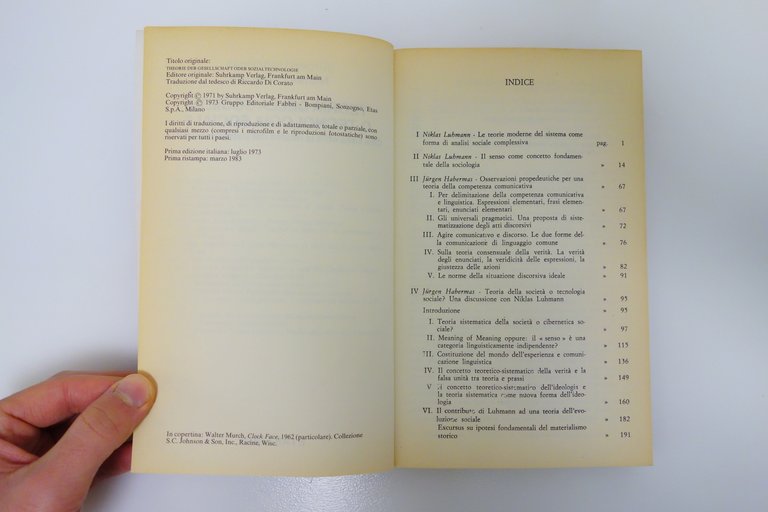 TEORIA DELLA SOCIETA' O TECNOLOGIA SOCIALE HABERMAS LUHMANN ETAS 1983 | Immagine Gallery 4