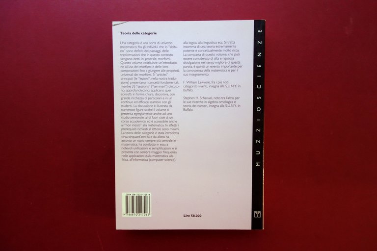 Teoria delle Categorie un'Introduzione alla Matematica Concettuale Muzzio 1994