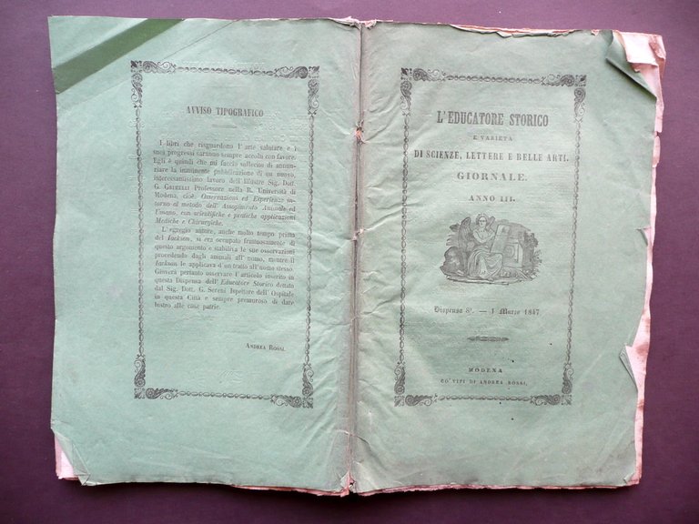 Teratologia Tre Mostri della Specie Umana Gaddi Tavola L'Educatore Storico …