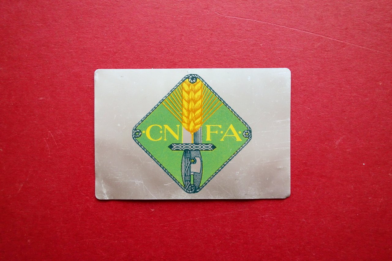 Tessera Alluminio Confederazione Nazionale Fascista Agricoltori 1927 Compilata