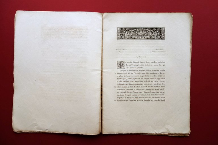 Testamento Maestro Taddeo degli Alderotti Domenico Barduzzi Mariotti Pisa 1891