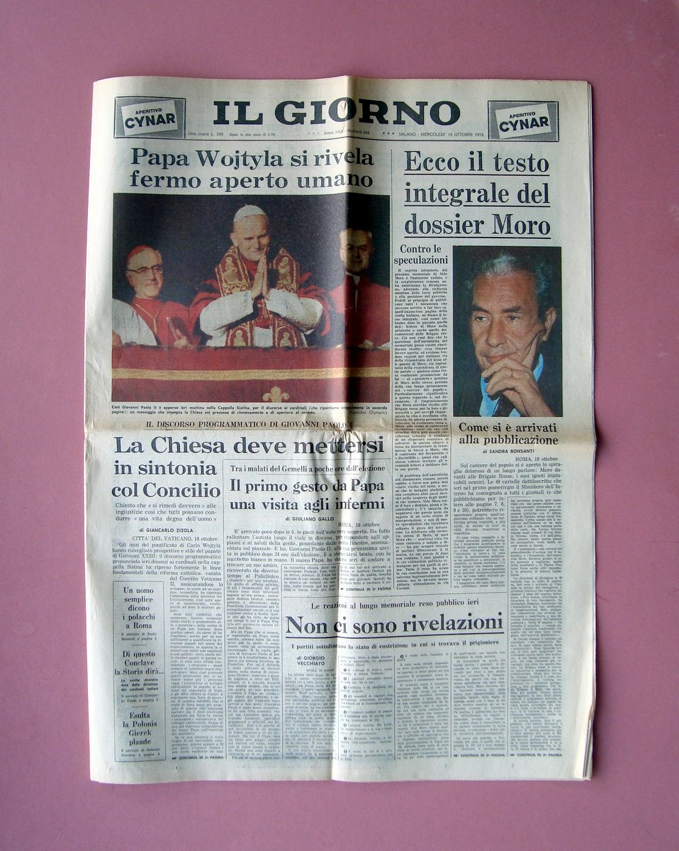 Testo Integrale dossier Moro Papa Wotyla discorso Il Giorno 18/10/1978