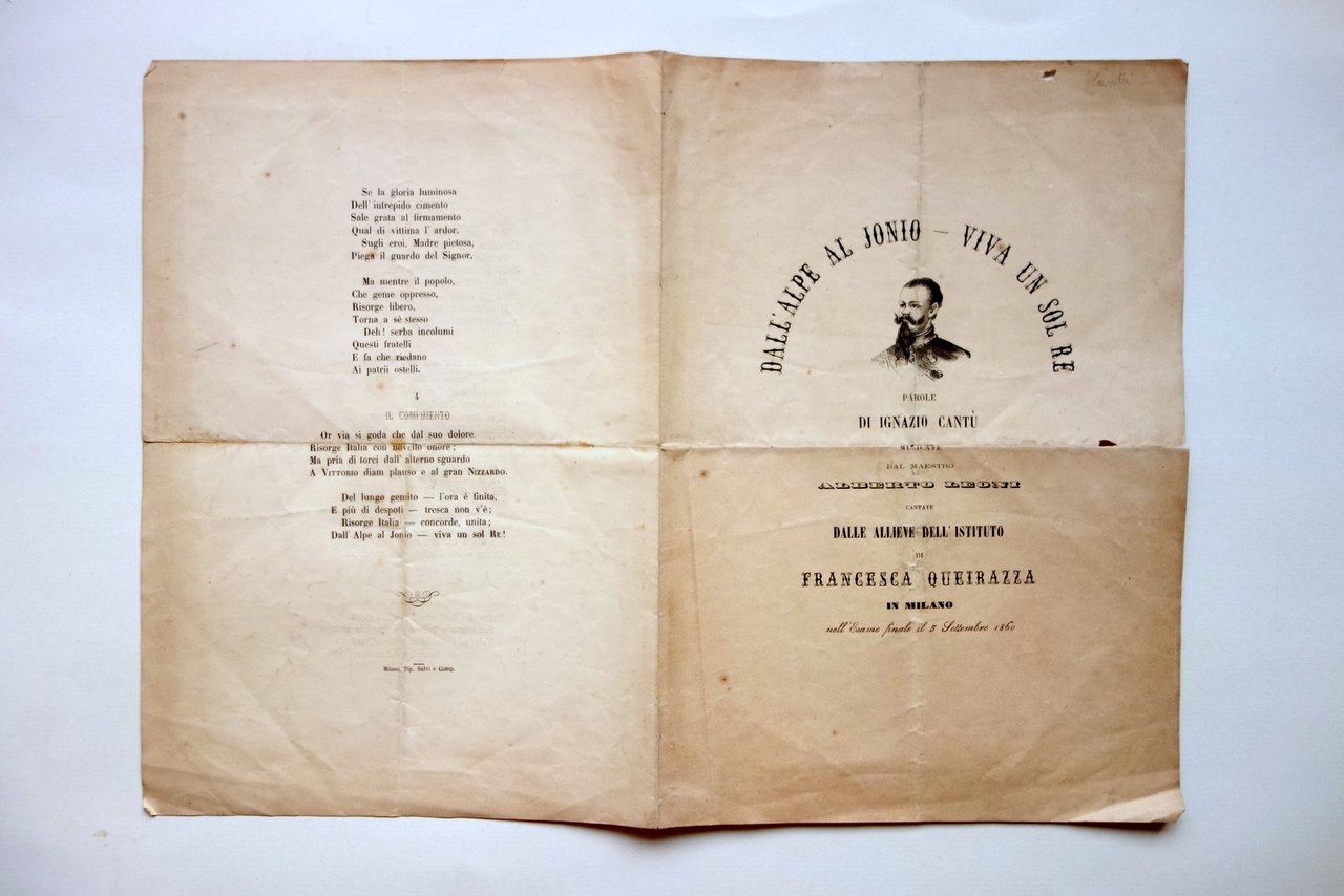 Testo Spartito Banda Dall'Alpe al Ionio Viva un Sol Re …