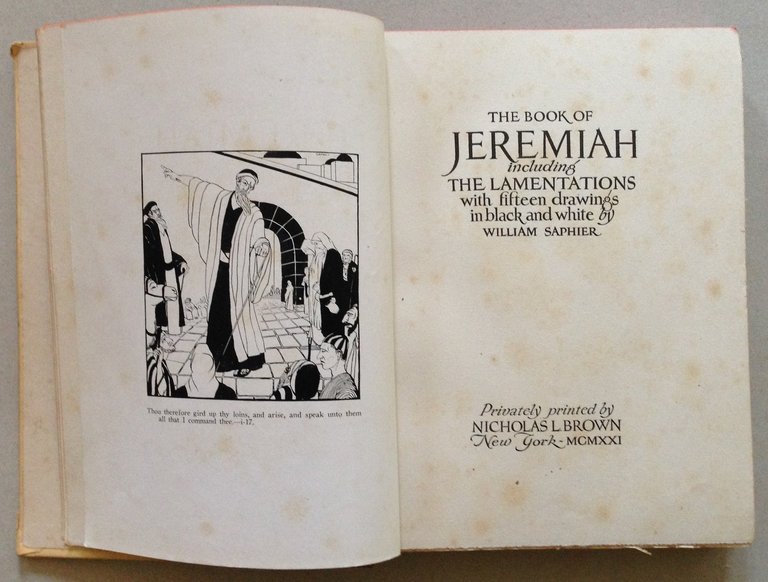 The Book of Jeremiah Including the Lamentations W. Saphier Nicholas …