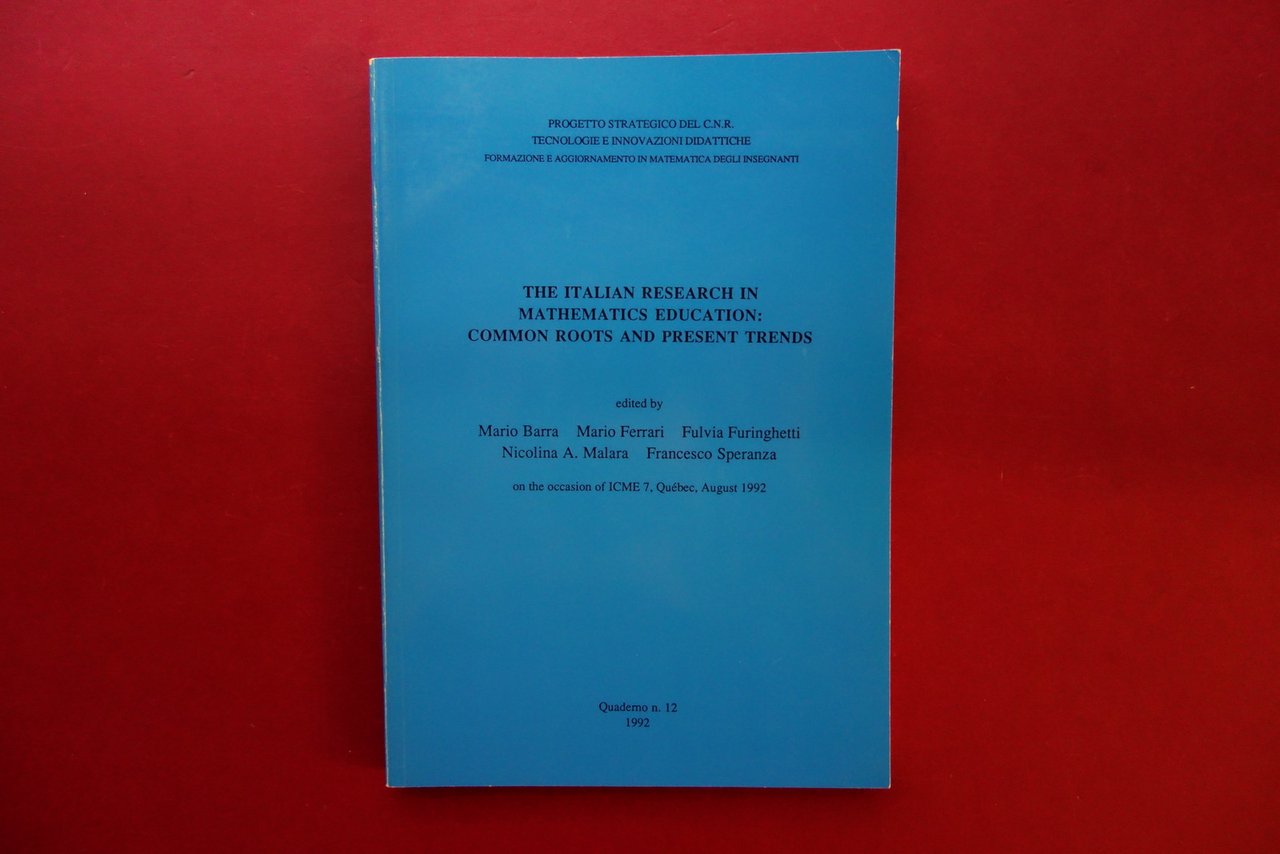 The Italian Research in Mathematics Education AA. VV. CNR 1992