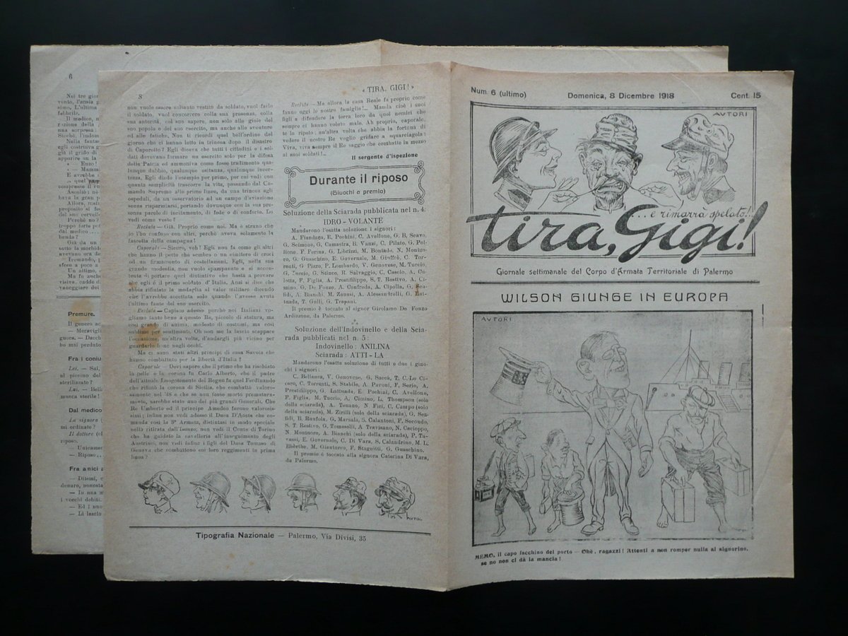 Tira, Gigi! E Rimarr‡ Spelato! Giornale di Trincea Armata Palermo …