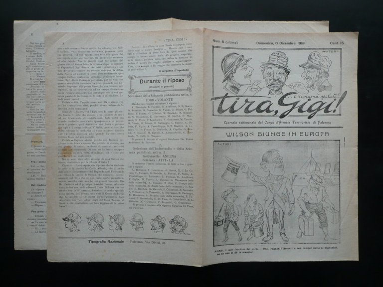 Tira, Gigi! E Rimarr‡ Spelato! Giornale di Trincea Armata Palermo N.6 1918 WW1