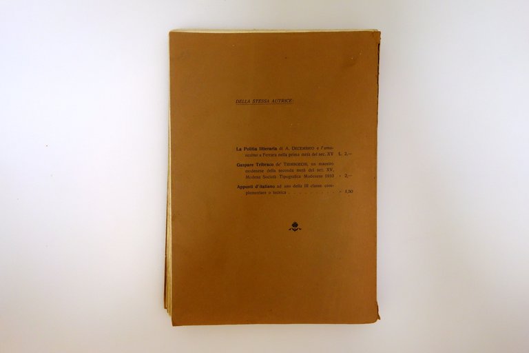 Tito Vespasiano Strozzi Poesie Latine Blondi e Parmeggiani Modena 1916
