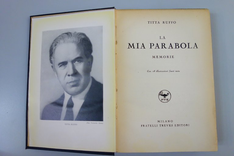 TITTA RUFFO LA MIA PARABOLA MEMORIE TREVES 1937 OTTIMO PRIMA …