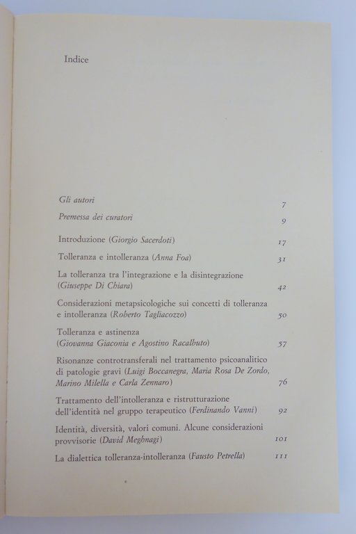 TOLLERANZA E INTOLLERANZA SACERDOTI RECALBUTO BOLLATI BORINGHIERI 1995
