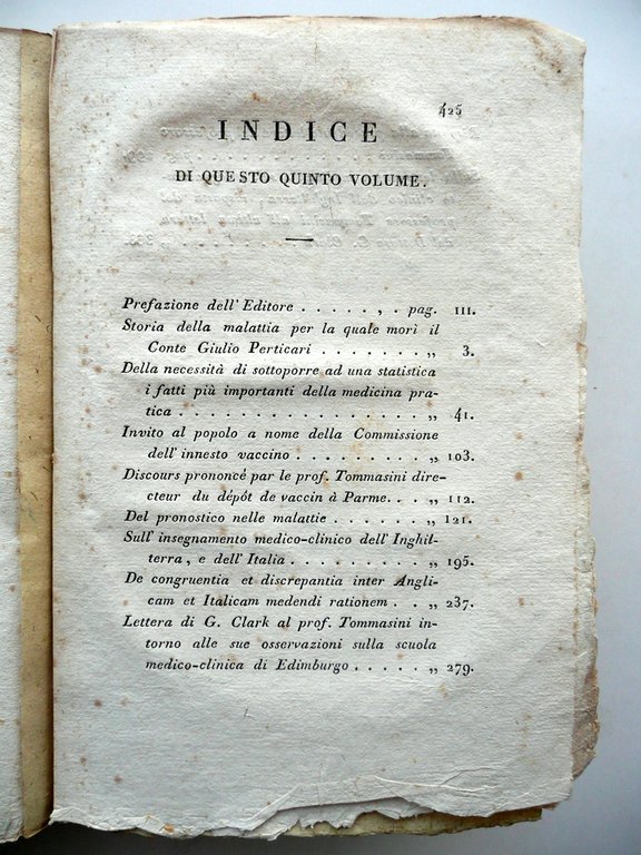 Tommasini Dissertazioni e Altri Scritti sulla Nuova Dottrina Medica 1826 …