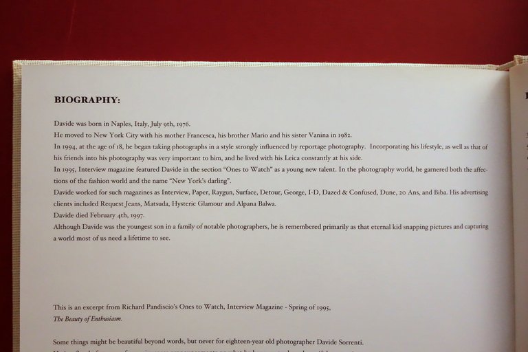 Tomo In Memory of Davide Sorrenti Photoart AA. VV. Sartoria … | Immagine Gallery 8