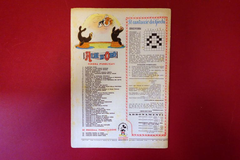 Topolino e l'Illusionista Albo d'Oro n 47 Walt Disney 1947 …
