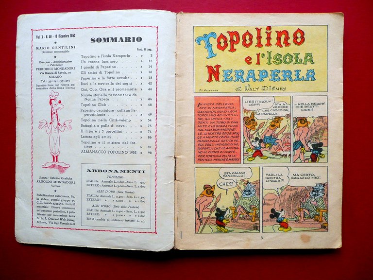 Topolino Vol. X Numero 56 10 Dicembre 1952 Walt Disney … | Immagine Gallery 2
