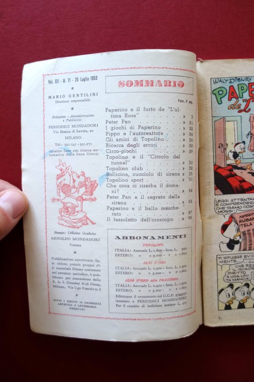 Topolino Walt Disney Vol. XII Numero 71 25 Luglio 1953 … | Immagine Gallery 3