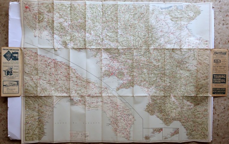 Touring Club Italiano Grande Carta Automobilistica Bari Lecce Napoli Matera …