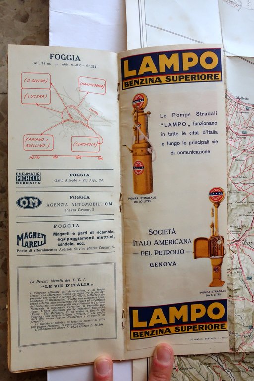 Touring Club Italiano Grande Carta Automobilistica Bari Lecce Napoli Matera …