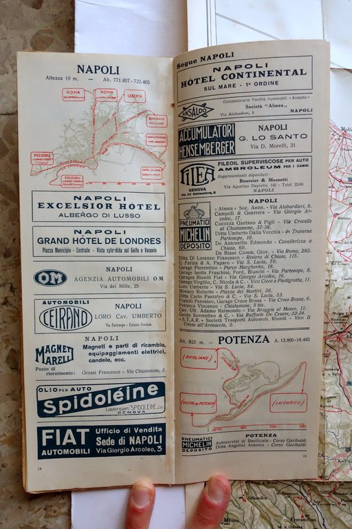 Touring Club Italiano Grande Carta Automobilistica Bari Lecce Napoli Matera …
