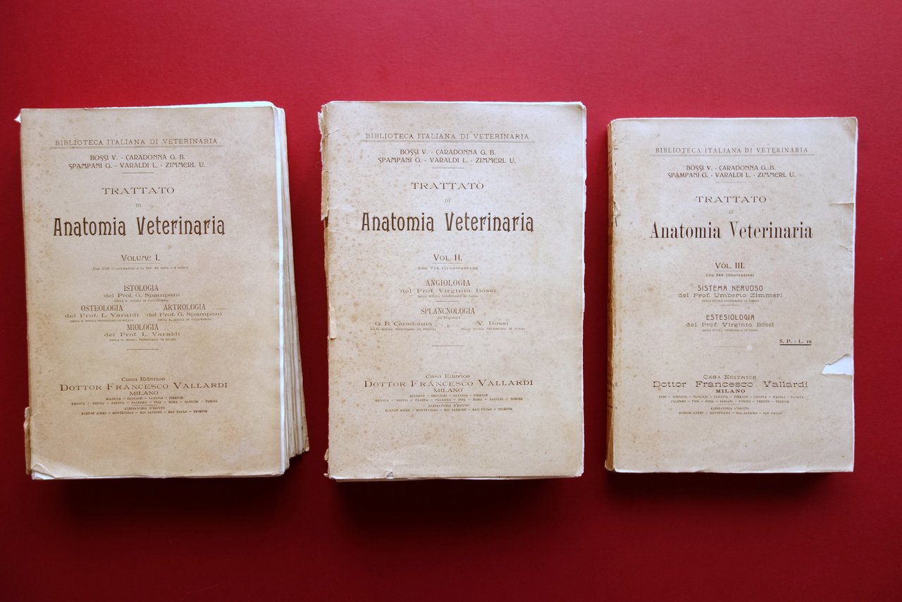 Trattato di Anatomia Veterinaria AA. VV. Vallardi Milano 1909 3 …